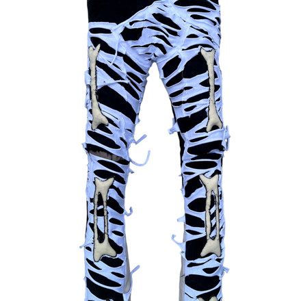 3D BONE FLARED"MUMMY" DENIM